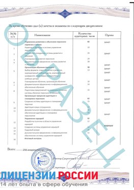 Образец приложение к диплому (страница 2) Каспийск Профессиональная переподготовка сотрудников 